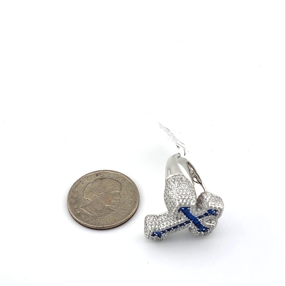 925 Silver Cross Ring Bugget and round cubic zirconia - Picture 8 of 9